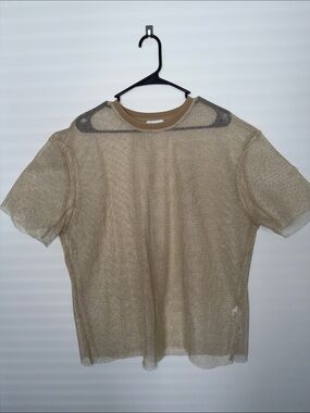 ASOS Beige/Tan Mesh Short Sleeve Tee